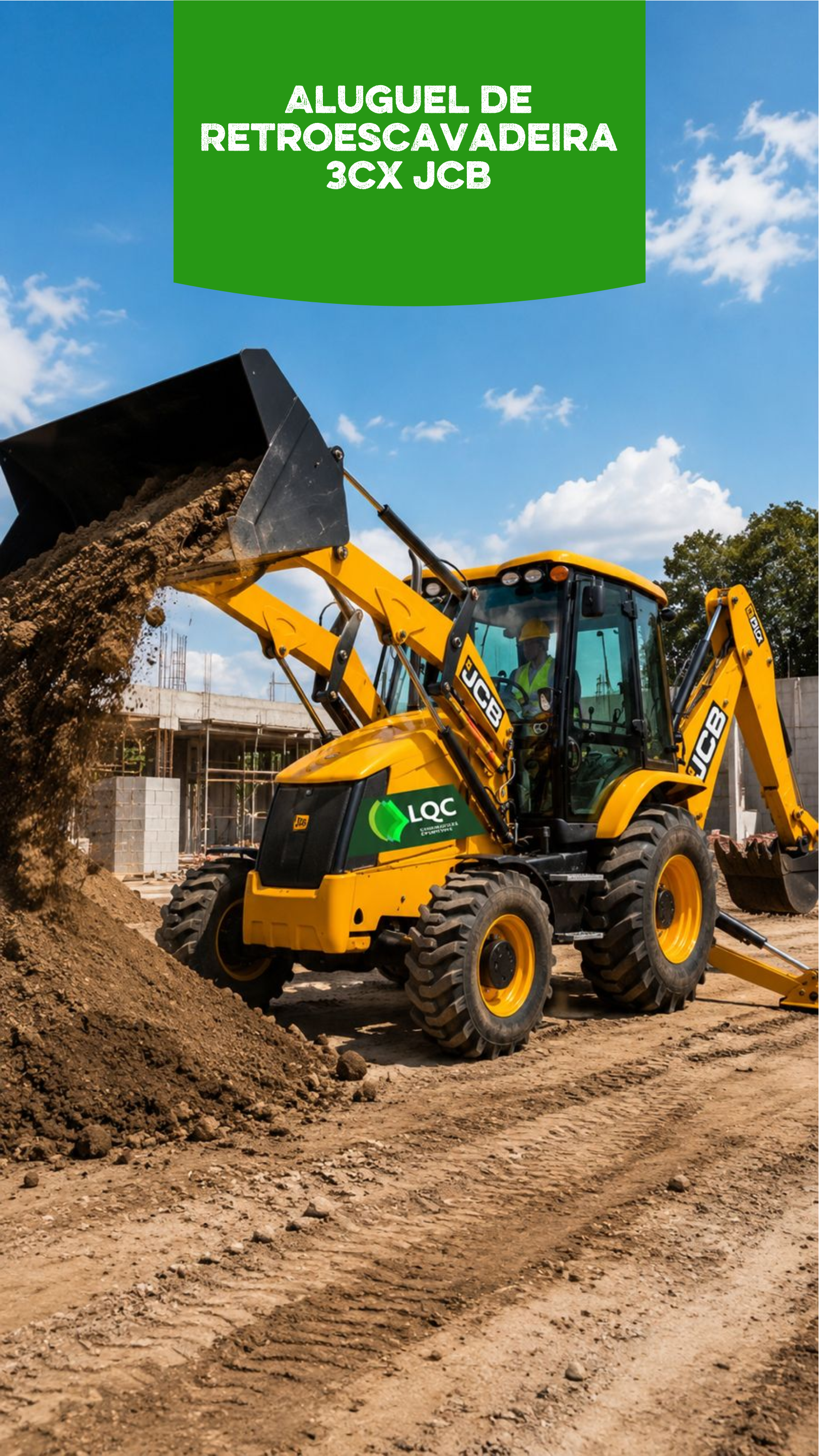 Aluguel de retroescavadeira 3CX JCB